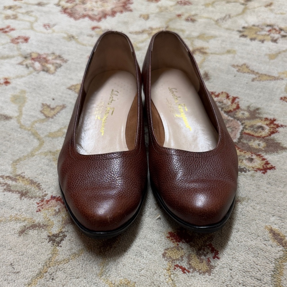Salvatore Ferragamo Women's Dark Brown Leather Loafers